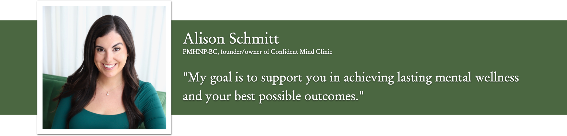  photo of Alison with title and credentials